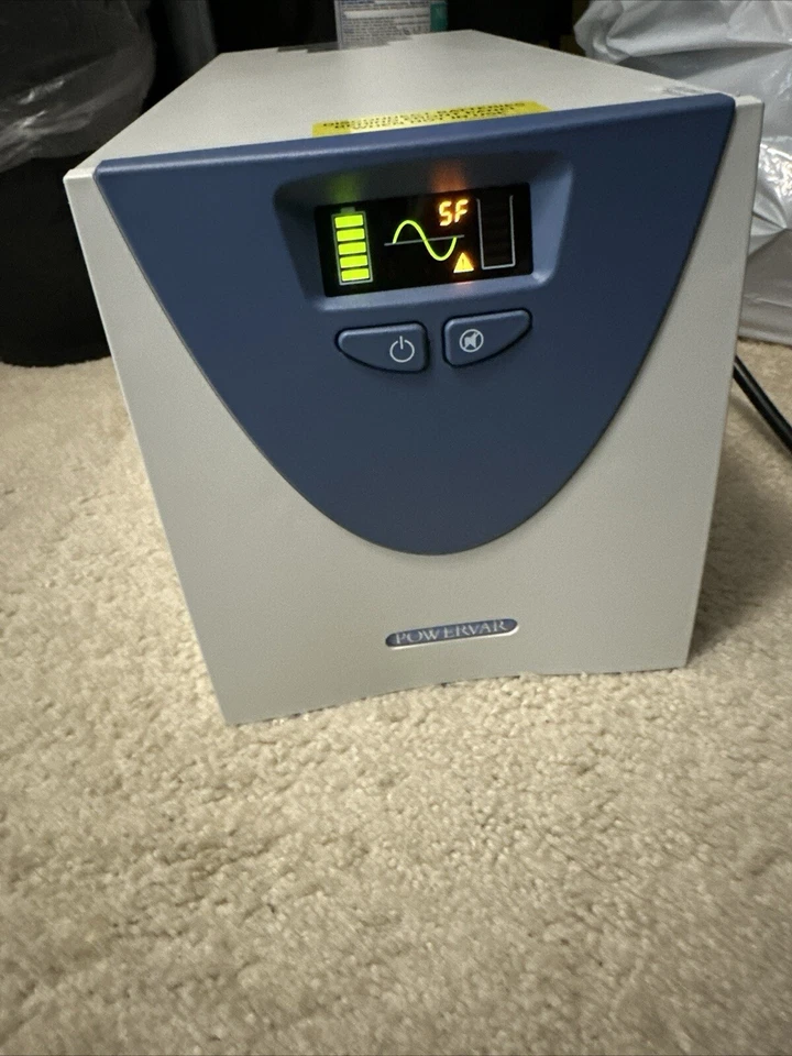 Powervar UPS ABCE1100-11IEC 1100VA 990W 120V 6-Outlet Used Batteries - Image 4 of 4