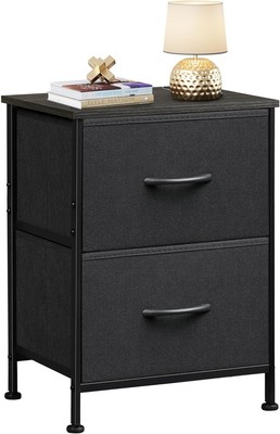 WLIVE 11.8''D x 15.7''W x 20.9''H (2 Drawers), Charcoal Black 