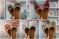 Women Wedding jutti ethnic embroidery mojari Punjabi khussa unique US size 6-11