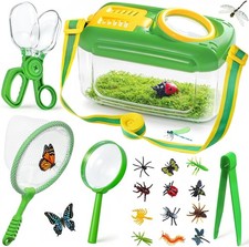 Complete Bug Catching Set for Kids: Magnifying Glass, Butterfly Net More