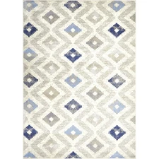 HOME DYNAMIX Melrose Maritza Bohemian Diamond Area Rug, Ivory/Blue, 7'10"x10'2"