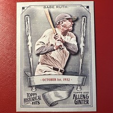 2021 Allen & Ginter Baseball HISTORIC HITS HH-4 Babe Ruth, New York Yankees
