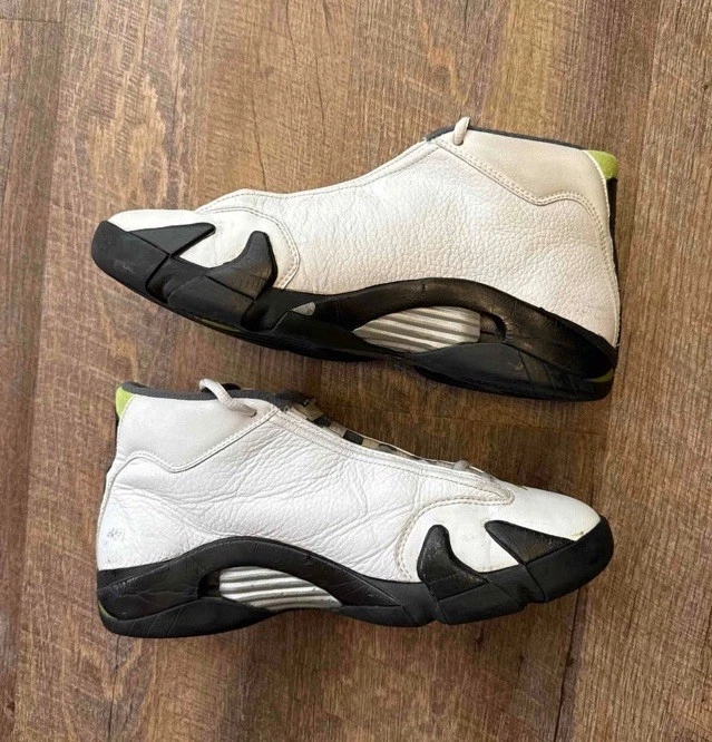 Nike Air Jordan 14 XIV Retro Blanco Chartreuse Talla 9 Tenis con Caja 311832-132 Foto 4 de 4