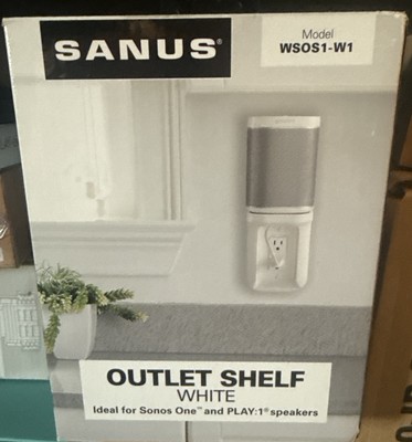 Sanus Outlet Shelf Speaker Mount Holder Outlet Covers Cable Management Sonos NEW
