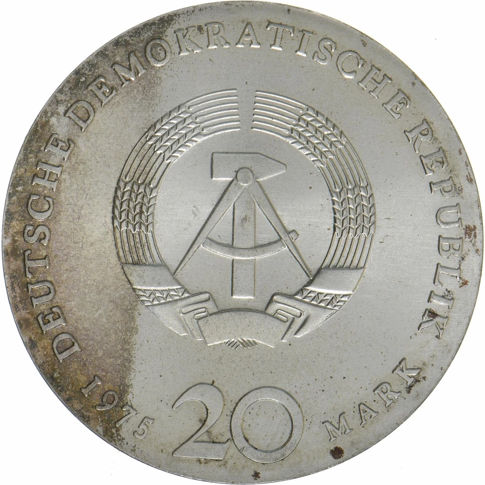 German Democratic Republic | 20 Mark Coin | J. S. Bach | KM:59 | 1975 - Image 2 of 2