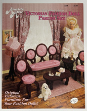 Vtg Annie's Attic Fashion Doll Barbie Sz Plastic Canvas Parlor Set Patterns 225K