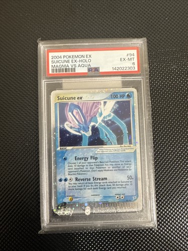 2004 POKEMON EX TEAM MAGMA VS TEAM AQUA #94 SUICUNE EX-HOLO PSA 6