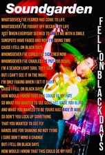 Soundgarden Fell on Black Days Ultra Gloss Lyrics Poster 11x17 inch