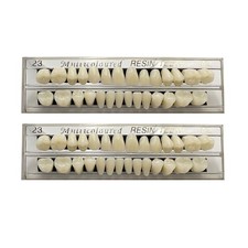 56 Pcs False Teeth Fake 2 Sets Synthetic Resin Dental Tooth, 23 A2