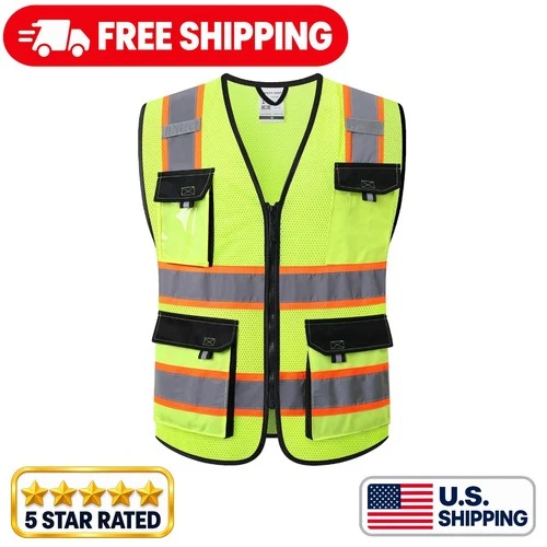 Crew Yellow Reflective High Visibility Class 2 Safety Vest - product listing photo