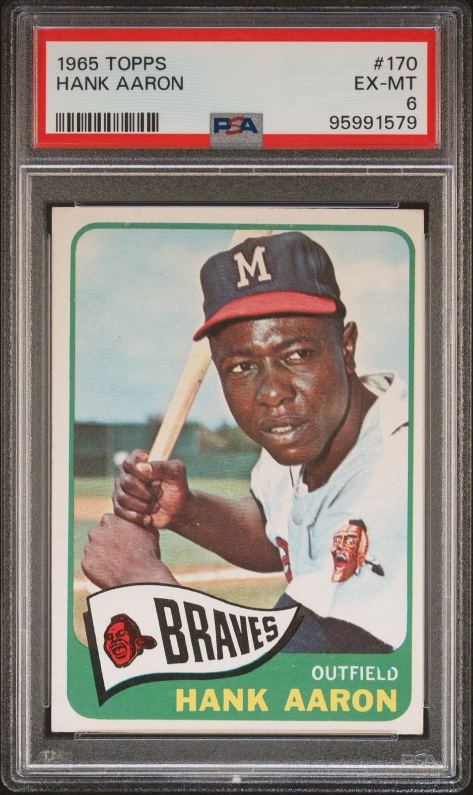 1965 TOPPS #170 HANK AARON PSA 6 view 1