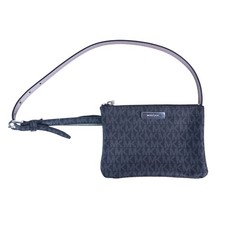 MICHAEL KORS Black Signature Belt Bag Pebbled Leather Fanny Pack 