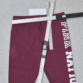 PINK Victoria's Secret Women Activewear Pants M Burgundy Graphic PINK NATION