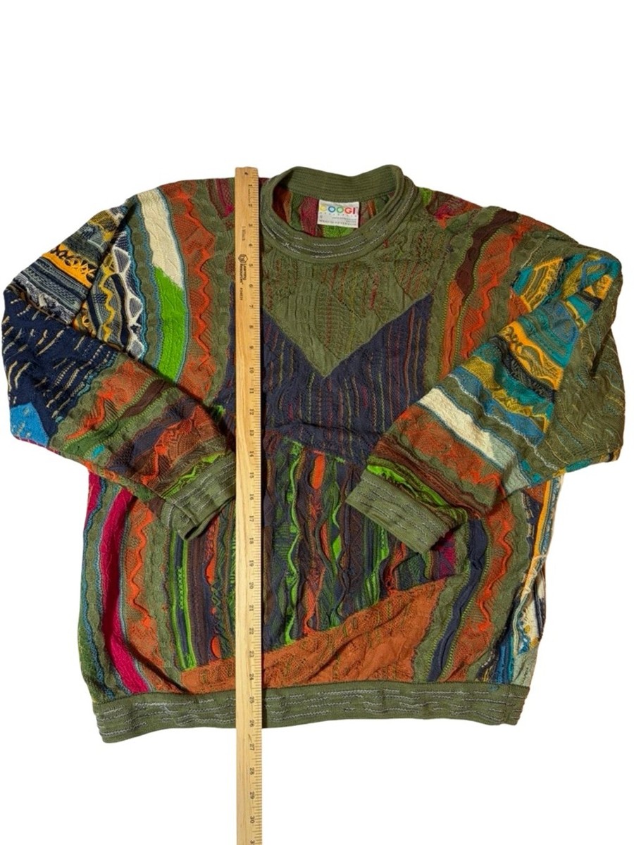 Vintage COOGI Australia Sweater 3D Knit Mercerized Cotton Colorful