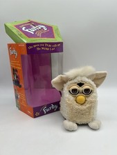 White  Tan Furby Model 70-800 Brown Eyes Tiger Electronics 1999 Damaged Box   