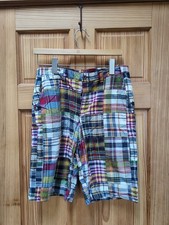 Polo Ralph Lauren Boys Sz 18 30/10 Patchwork Madras Shorts Cotton Pockets