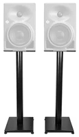 Pair Rockville 29" Black Steel Speaker Stands For Neumann KH 120 Monitors