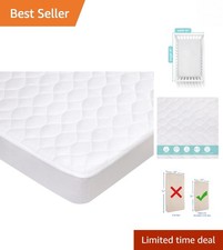 Breathable Quilted Mini Crib Mattress Cover 38" x 24" - Easy Care  Secure Fit