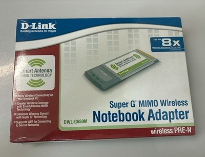 D-Link Super G MIMO Wireless Notebook Adapter PRE-N DWL-G650M BRAND NEW/SEALED