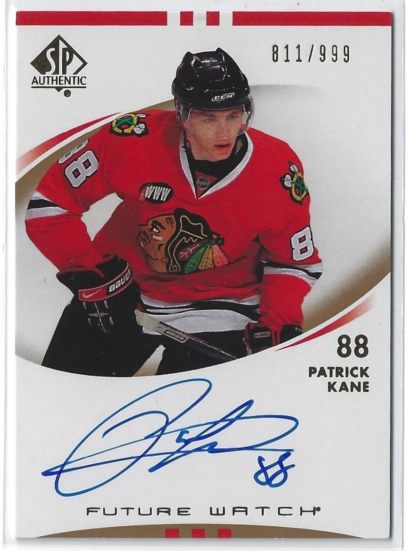 2007/08 UD SP Authentic Future Watch Auto 204 Patrick Kane 811/999 Rookie