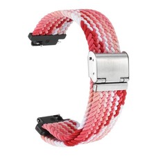 16mm Nylon Braided Watch Bands with Stainless Steel Buckle, Gradient Red