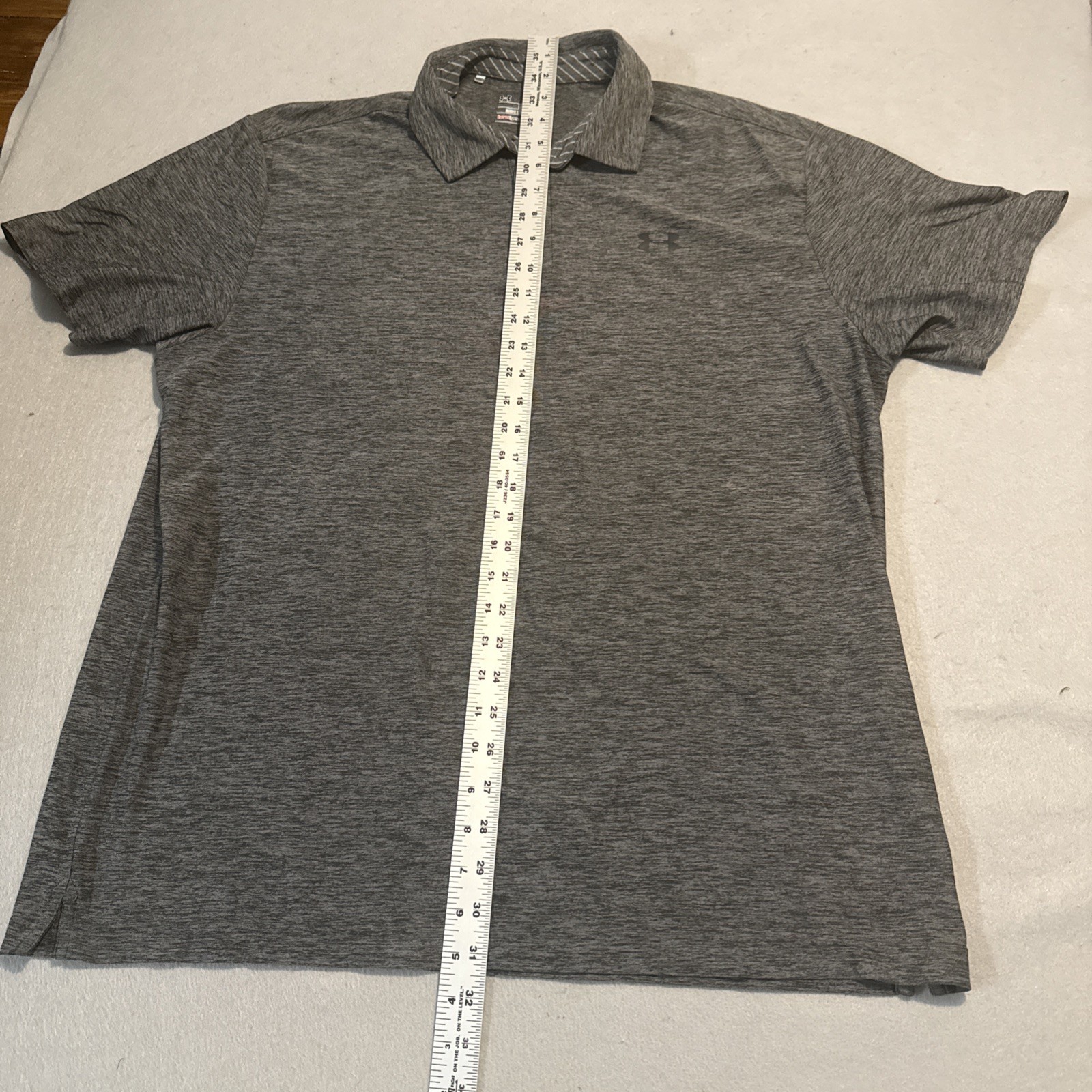 Under Armour Polo Shirt Men's XL Gray Heat Gear Short Sleeve Loose thumbnail 5
