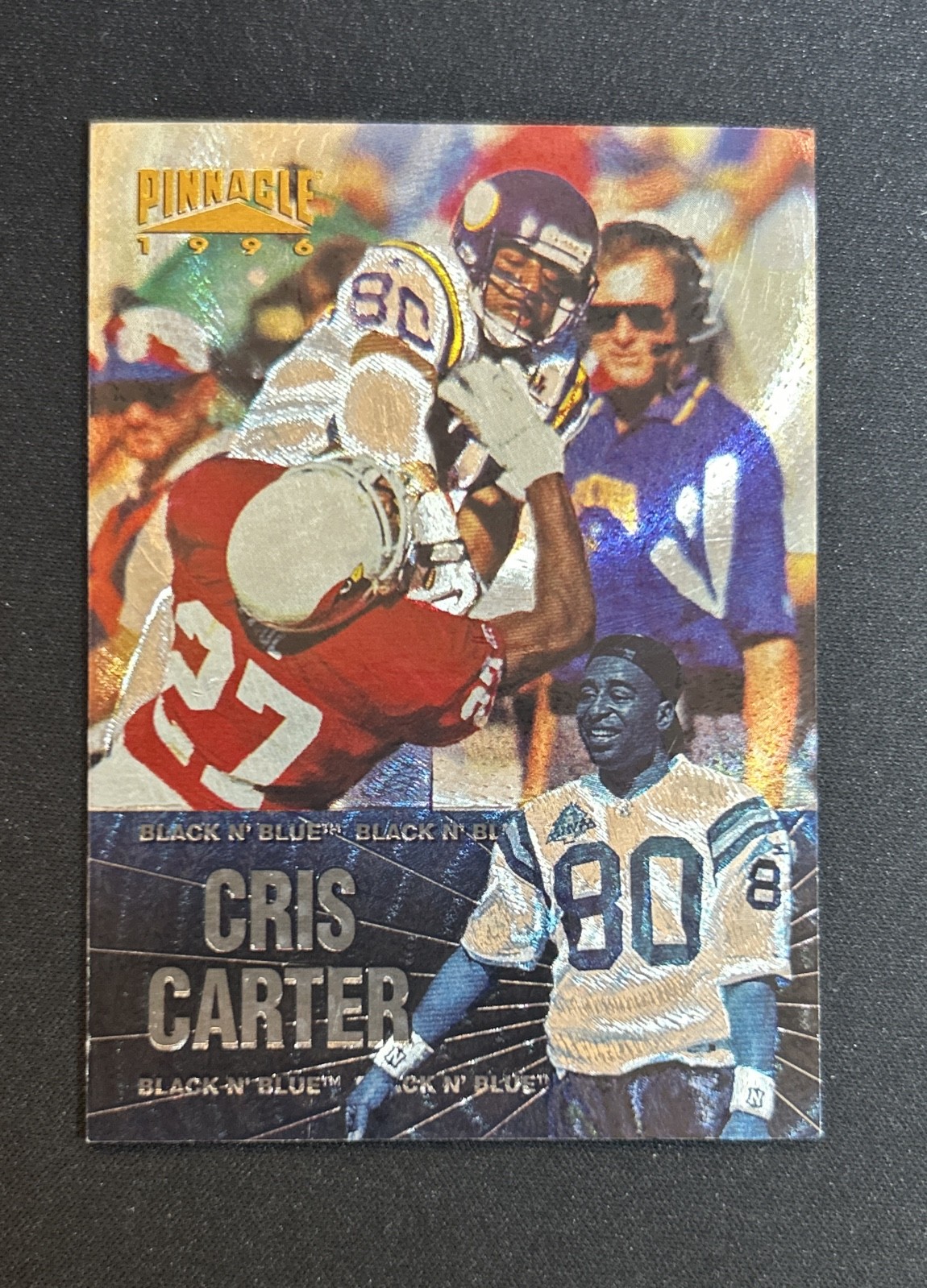 1996 Pinnacle - Black N' Blue Cris Carter #11