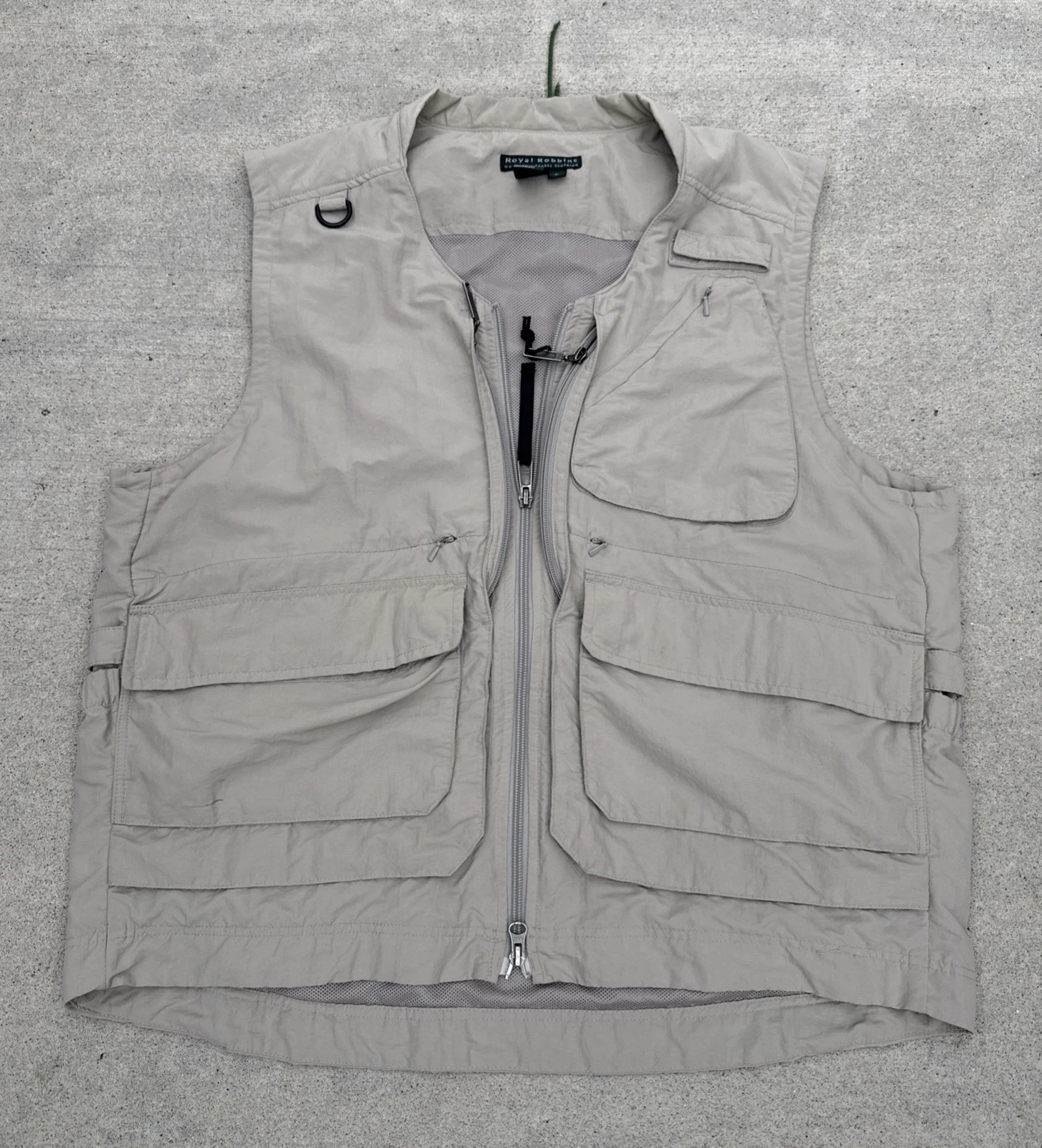 Royal Robbins Vest Men Large Tan Travel Safari Utility Photography Pockets L