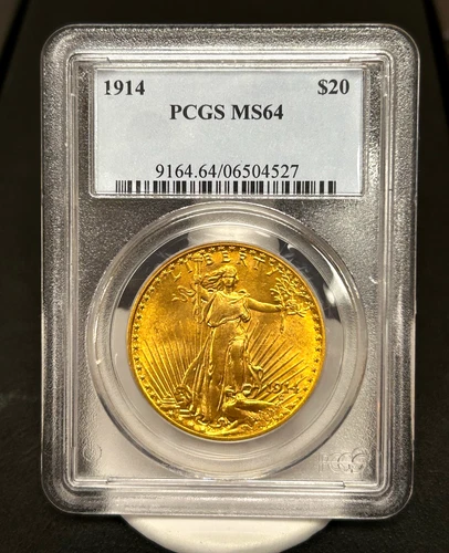 1914 St Gaudens $20 Gold - MS64 - PCGS - Deep Rich Color