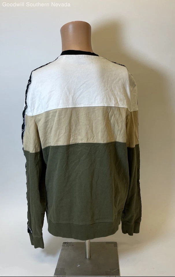 Guess Men's White/Tan/Green Sweater - Size Large - Image 3 of 4