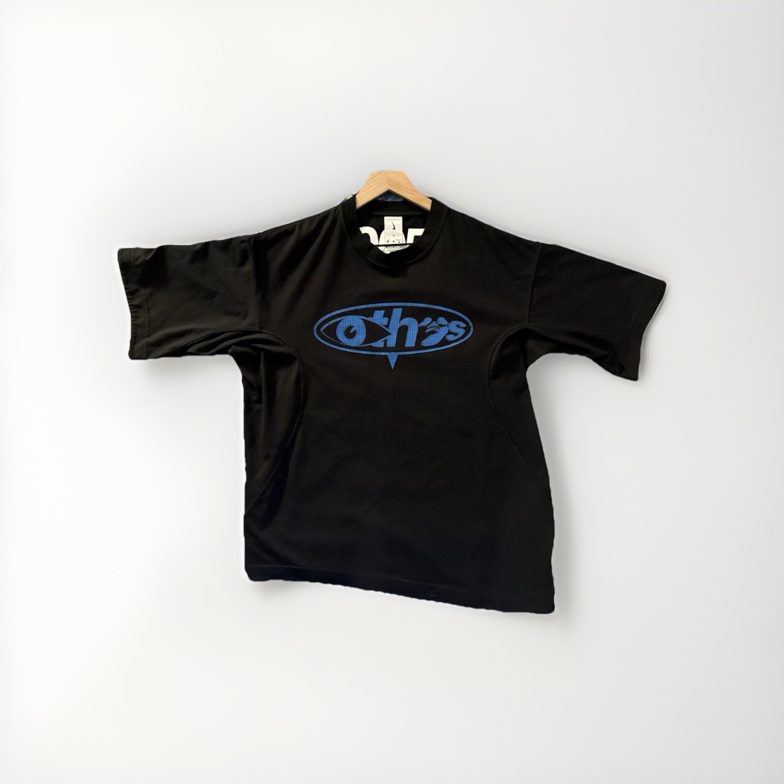 OFF WHITE X NIKE Nike x Off White 005 T Shirt Stampa Grafica Asimmetrica Nera Uomo Taglia XS