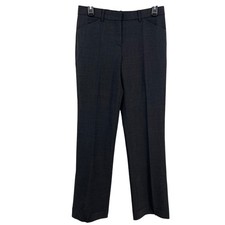 Theory Max 2 Wool Blend Charcoal Gray Dress Pant Flat Front Trousers Made in USA