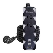 3 Ft. 2-Outlet 3 USB Surge Protector
