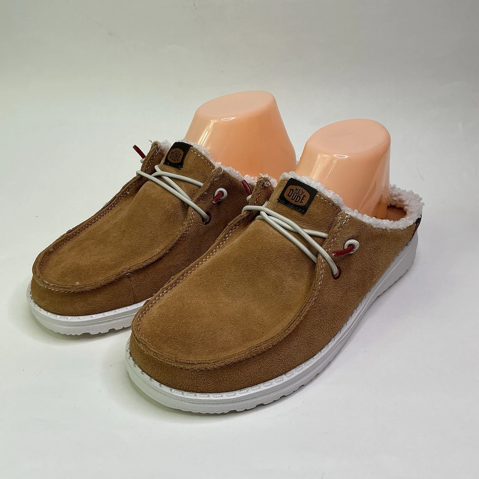Hey Dude Wendy Slip Warmth Sherpa Lined Mule Shoes Beige Size 7 EUC