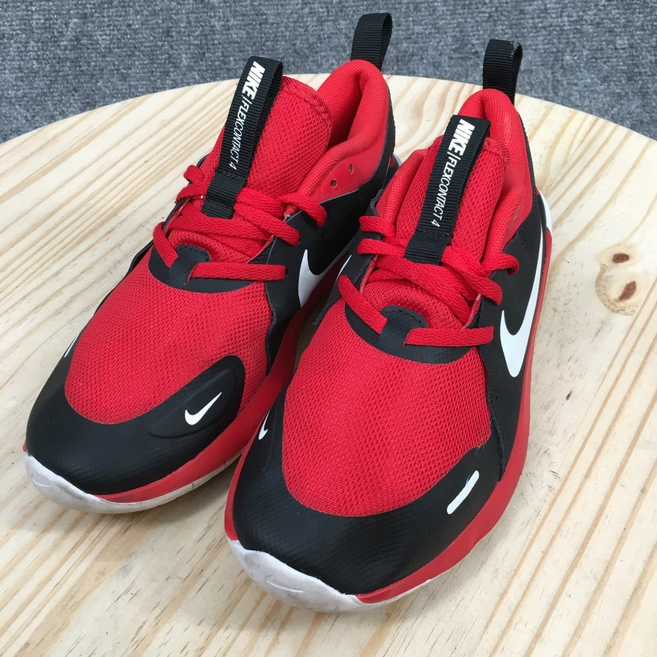 Nike Zapatos Juveniles 5 Flex Contacto 4 Tenis Atléticos Rojo Con Cordones Bajo CJ2074-600 Foto 4 de 4