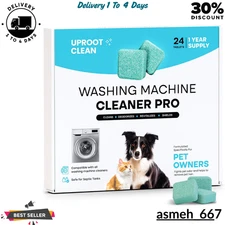 Uproot Clean Washing Machine Cleaner Tablets - 24 Pack for a 12 Month Supply. Fo