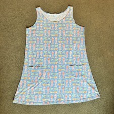 Vintage Rare On White Brand Fish Aquatic Pullover Dress Size Large With Pockets