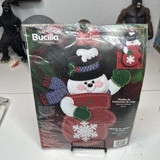 Bucilla 84940 Snowman Mittens 18  Needlepoint Felt Stocking Craft Kit New