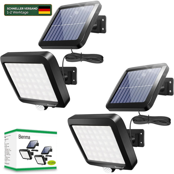 Solarlampen AußEn 2 StüCk LED Strahler 120° Superhell Mit Bewegungsmelder IP65-image