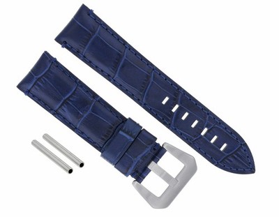 24MM GENUINE LEATHER WATCH BAND STRAP FOR 44MM PANERAI MARINA RADIOMIR GMT BLUE