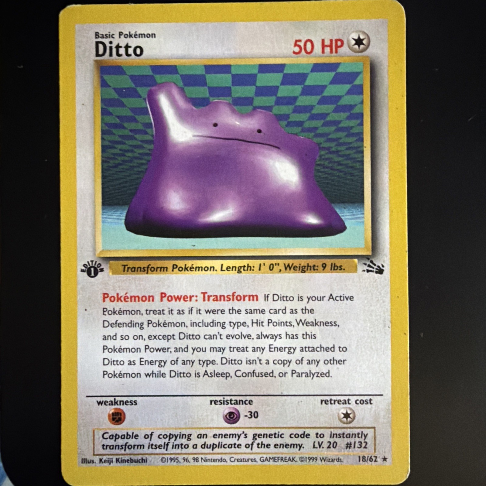 Ditto 18/62 Rare Fossil Pokemon 1st Edition NM/LP