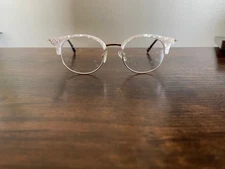 Pearl, Gold, & Black Browline Frames Only Semi Rimless Retro Vintage Looking