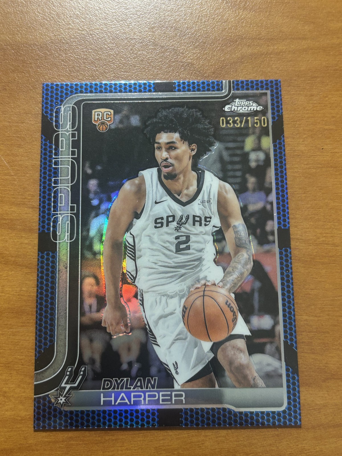 DYLAN HARPER rookie 2025 TOPPS CHROME Blue Basketball Refractor #252  RC /150