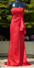 GODDIVA Red Strapless Maxi Dress Size uk 12 UK Evening Wedding PROM Ball Cruise 