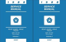 1988 Dodge Truck Shop Manual D100-W350 Pickup Ramcharger Repair Service Book