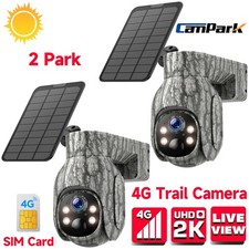 2 Campark 2K 4G LTE Cellular Solar PTZ Trail Camera Security Camera  SIM Card