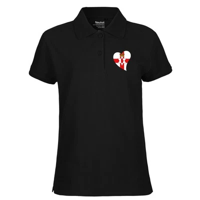 Damen Polo Shirt Nordirland Flagge Herz Geschenkidee Nordirland Geschenk Präsent - Bild 1 von 4