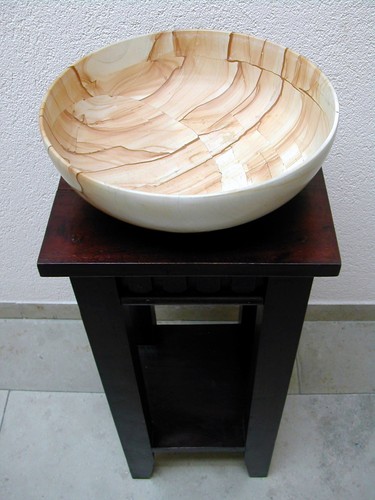 Stein Obst Schale Handarbeit Ruinenmarmor Landschaftsmarmor Paesina beige ø 30cm - Bild 5 von 22