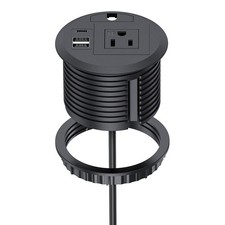 Desktop Power Grommet Outlet PD 20W Fast Charging USB-C,Tamper-Resistant Desi...