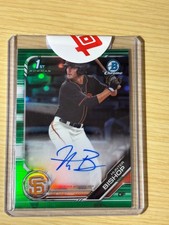 2019 Bowman Chrome HUNTER BISHOP 1st Green Refractor Auto #75/99 SP RC GIANTS